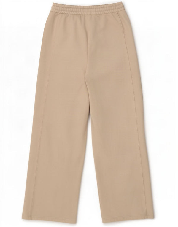 Zara Mujer Pantalones De Chándal De Pernera Ancha UK 8 Small Algodón Beige