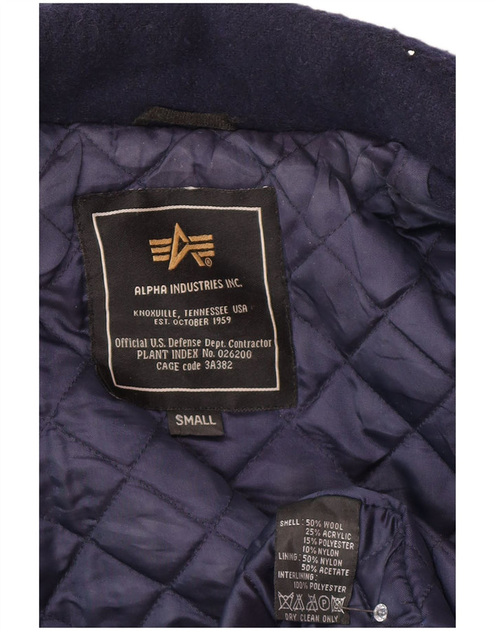 Alpha Industries Chaquetón extragrande para mujer UK 10 Small Lana azul marino