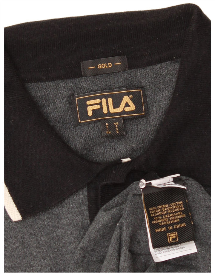Fila Polo para hombre de algodón color block gris pequeño