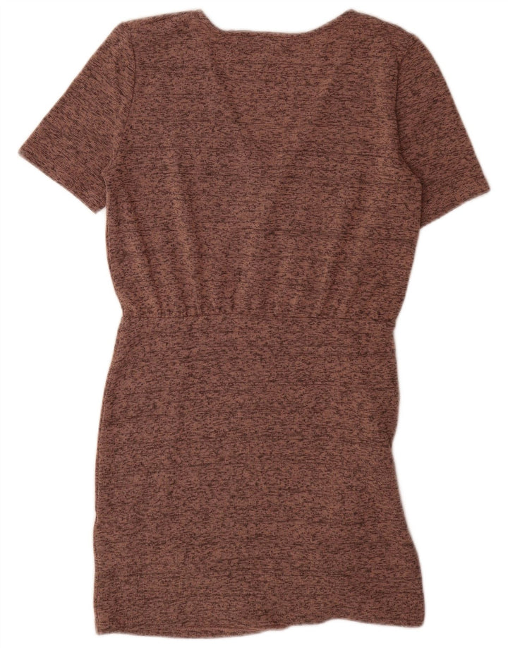 Zara Vestido tubo para mujer UK 42 Poliéster moteado marrón medio