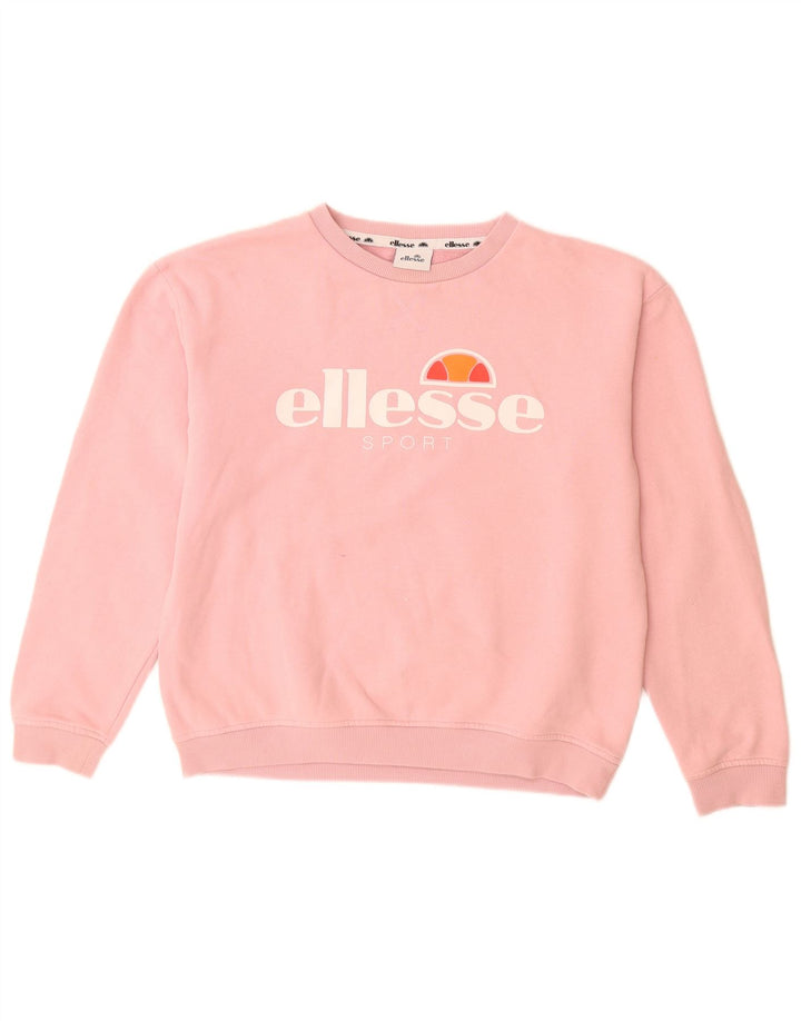 ELLESSE Sudadera gráfica para mujer Jersey UK 12 Algodón rosa medio
