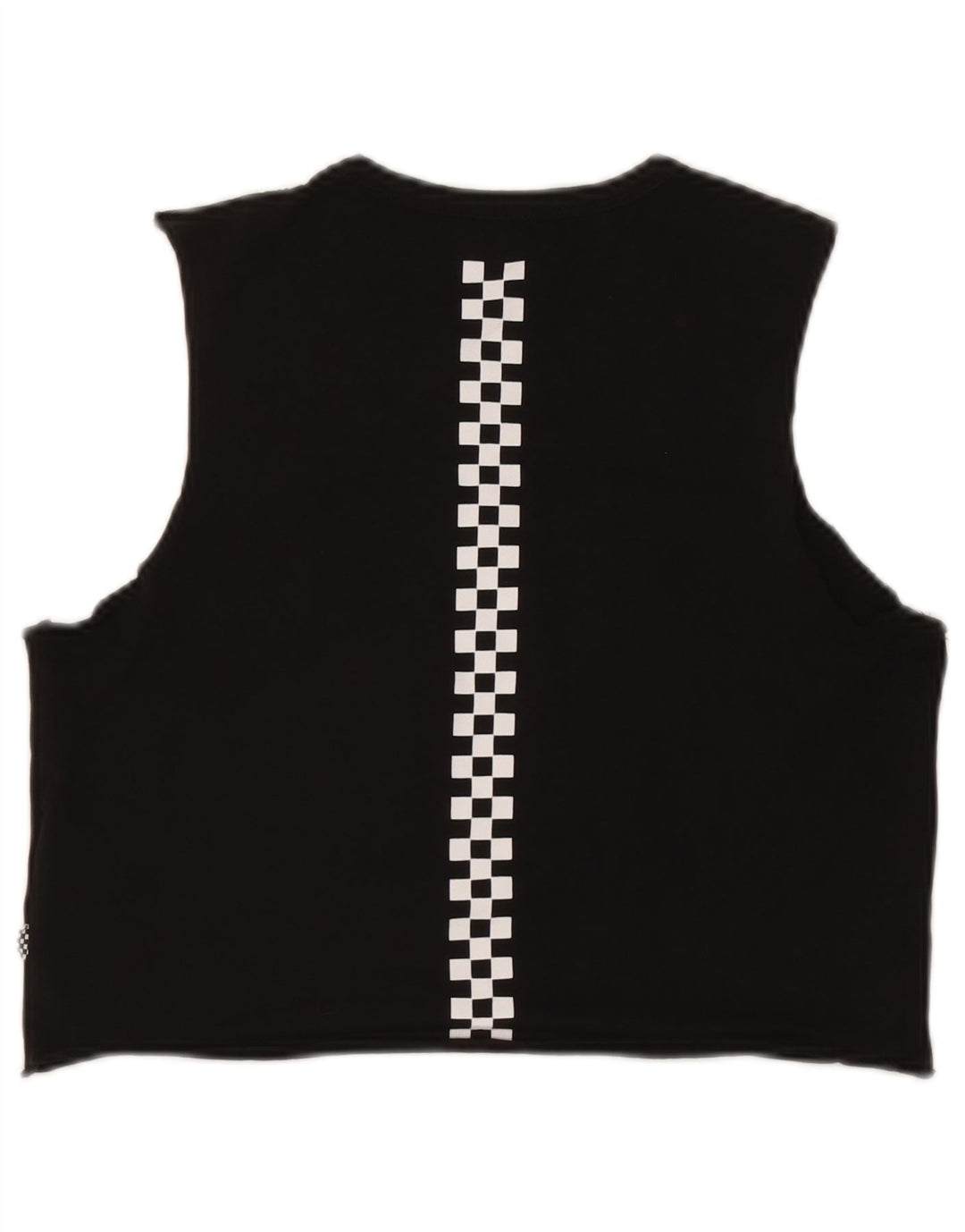 Vans Top sin mangas con gráfico corto para mujer UK 40 Algodón negro mediano