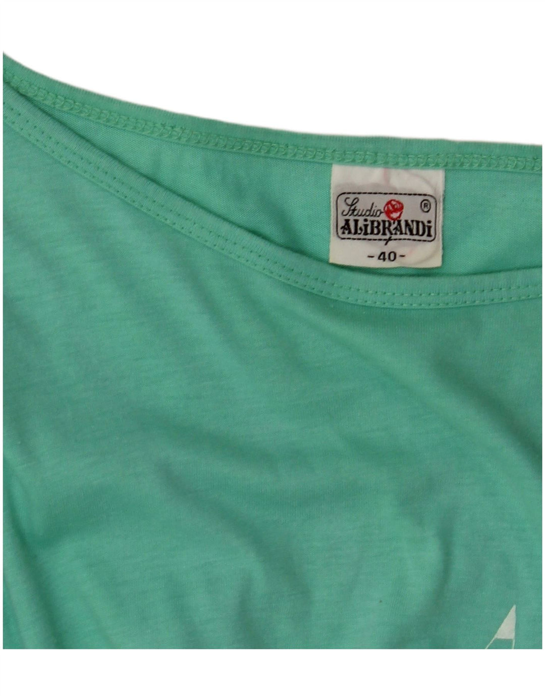 VINTAGE Vestido Básico Mujer EU 40 Algodón Verde Medio