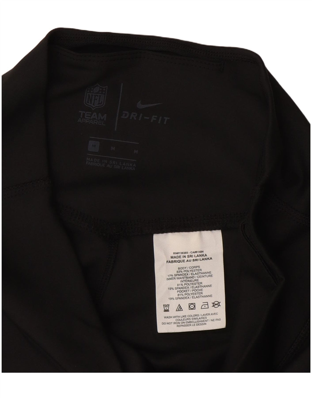 Leggings NIKE Green Bay Packers para mujer UK 12 Medium Black Colourblock