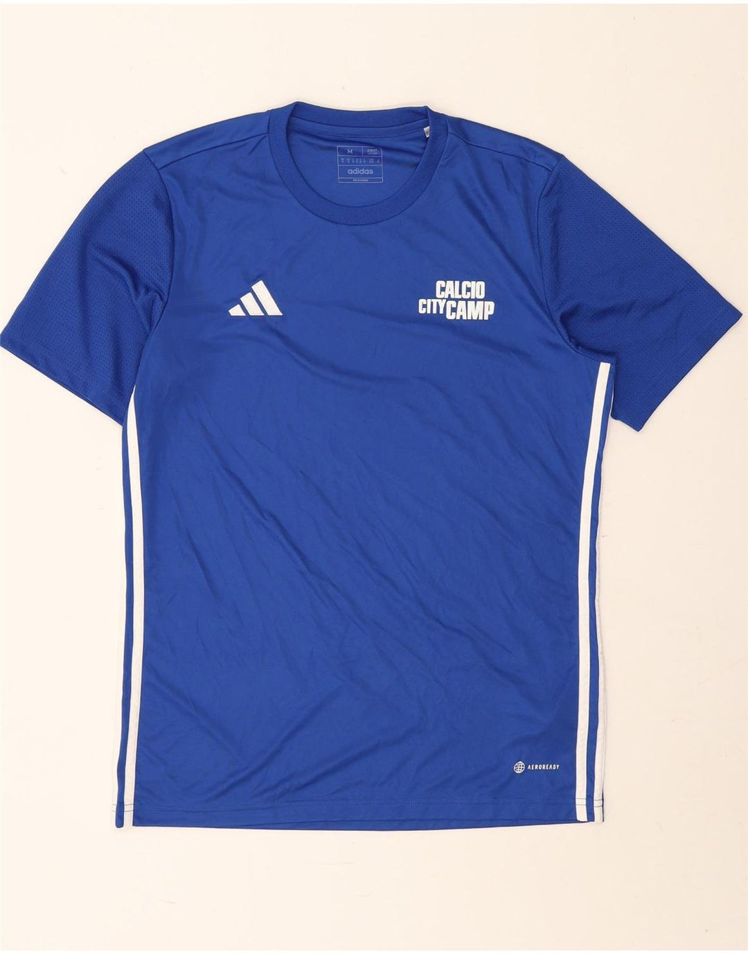 Adidas Hombre Aeroready Slim Fit Graphic Camiseta Top Poliéster Azul Medio