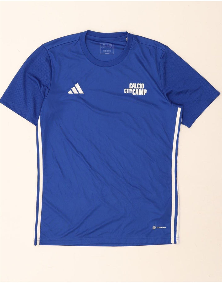 Adidas Hombre Aeroready Slim Fit Graphic Camiseta Top Poliéster Azul Medio