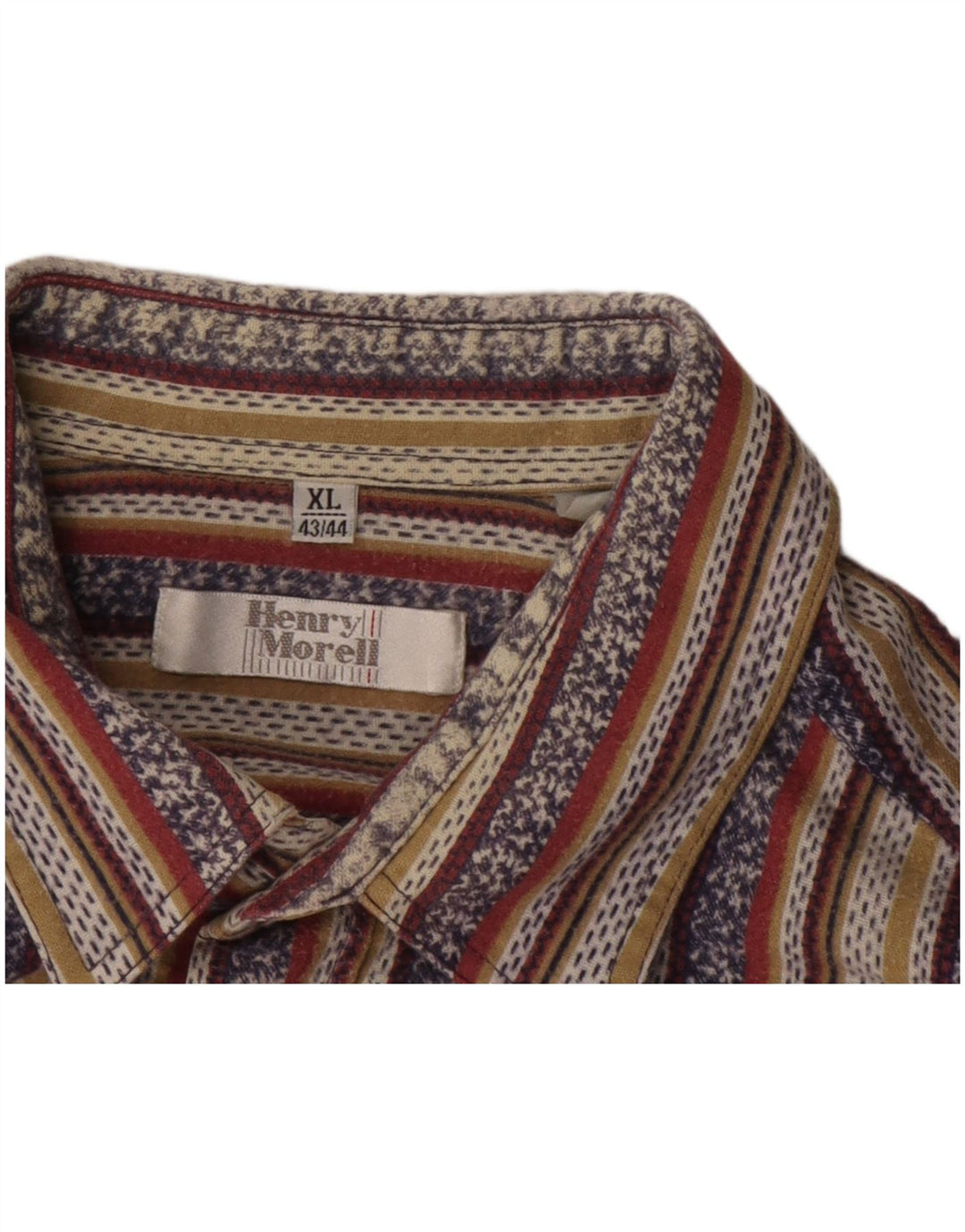 HENRY MORELL Camisa Hombre Talla 43/44 XL Rayas Multicolor