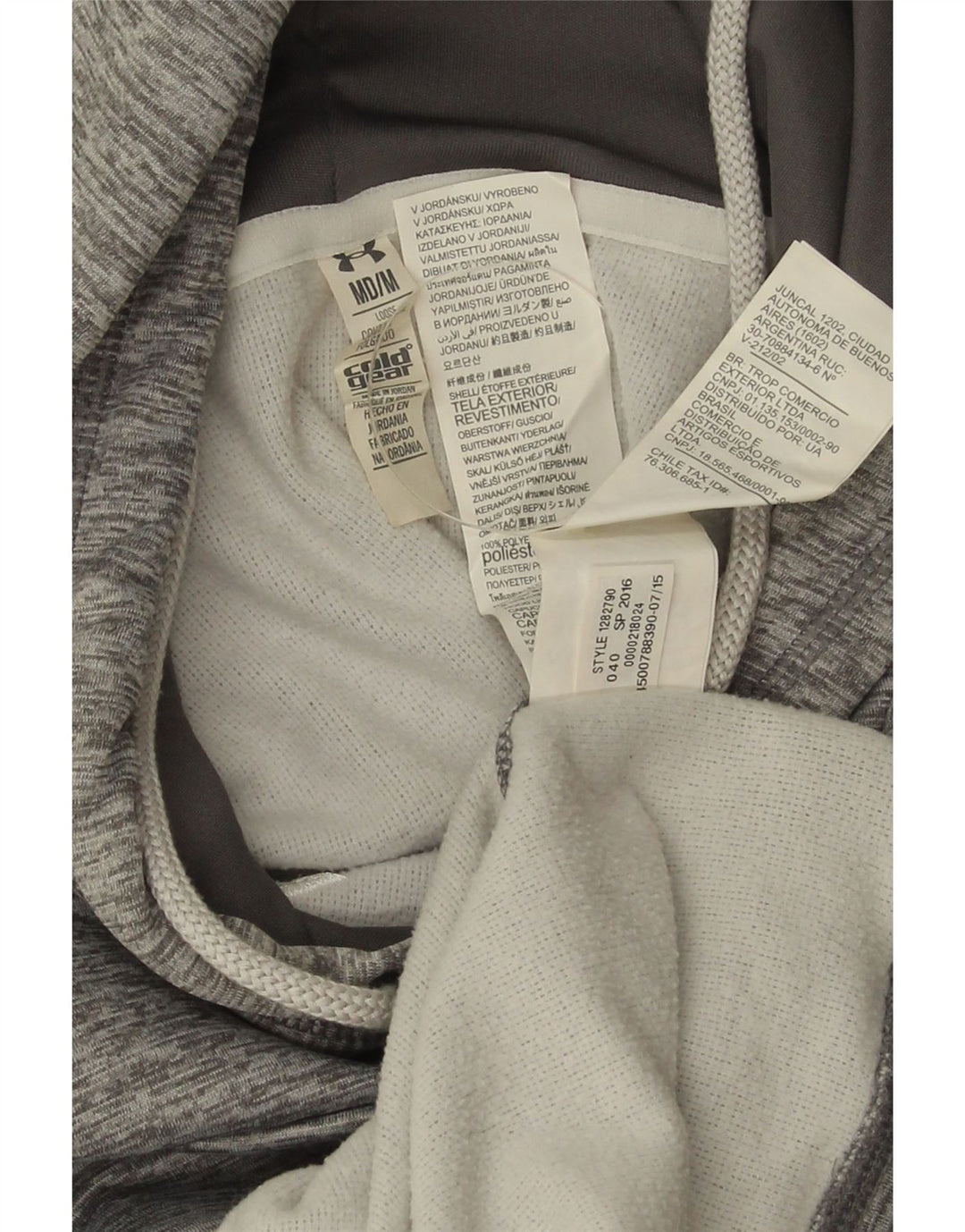 Under Armour Jersey con capucha gráfica para mujer UK 40 Poliéster gris medio