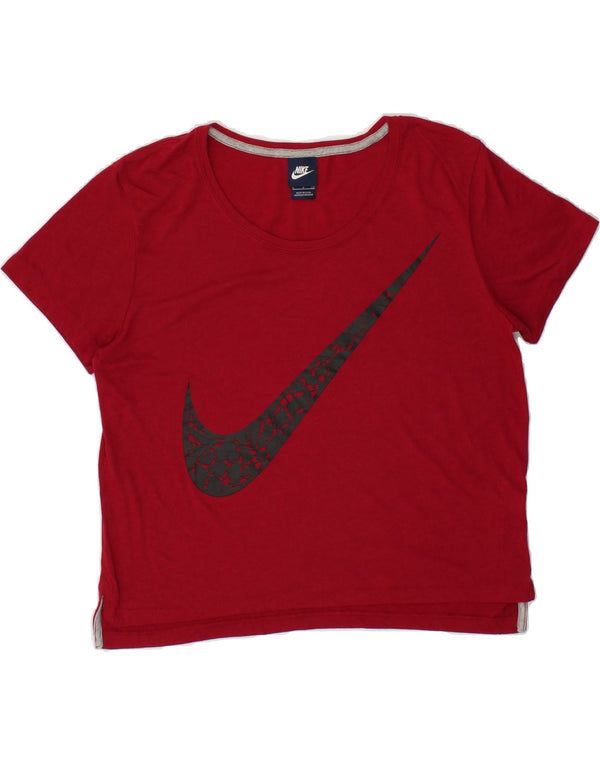 NIKE Womens Oversized Graphic T-Shirt Top UK 10 Small Red