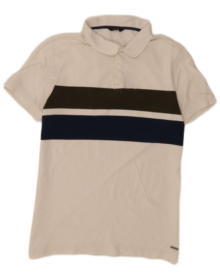 Massimo Dutti Polo Hombre Large Blanco Colorblock