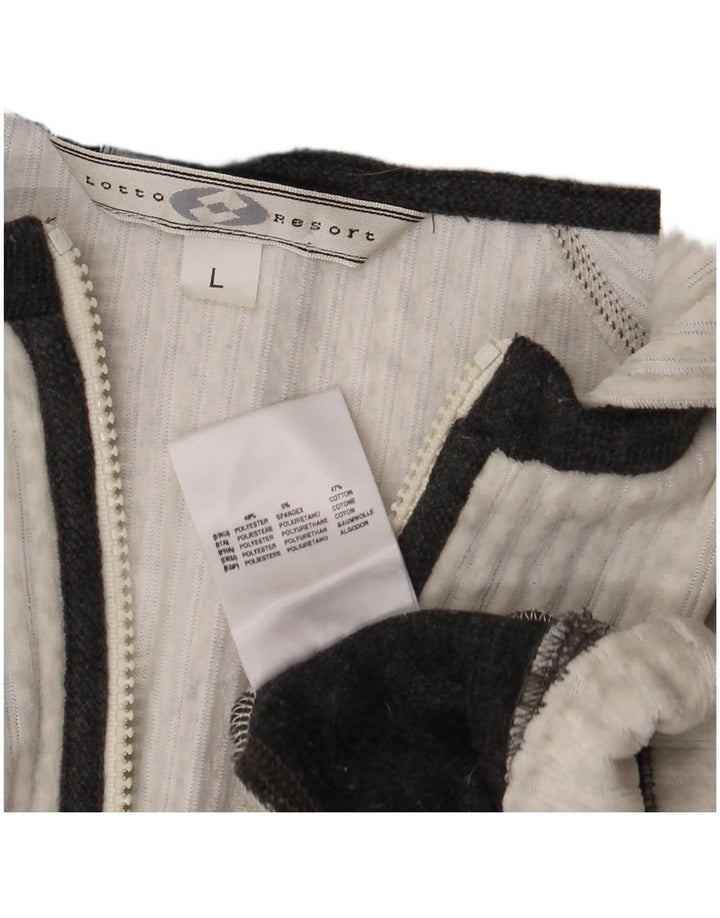 Lotto Jersey con cuello tipo polo para hombre, talla grande, algodón gris con bloques de color