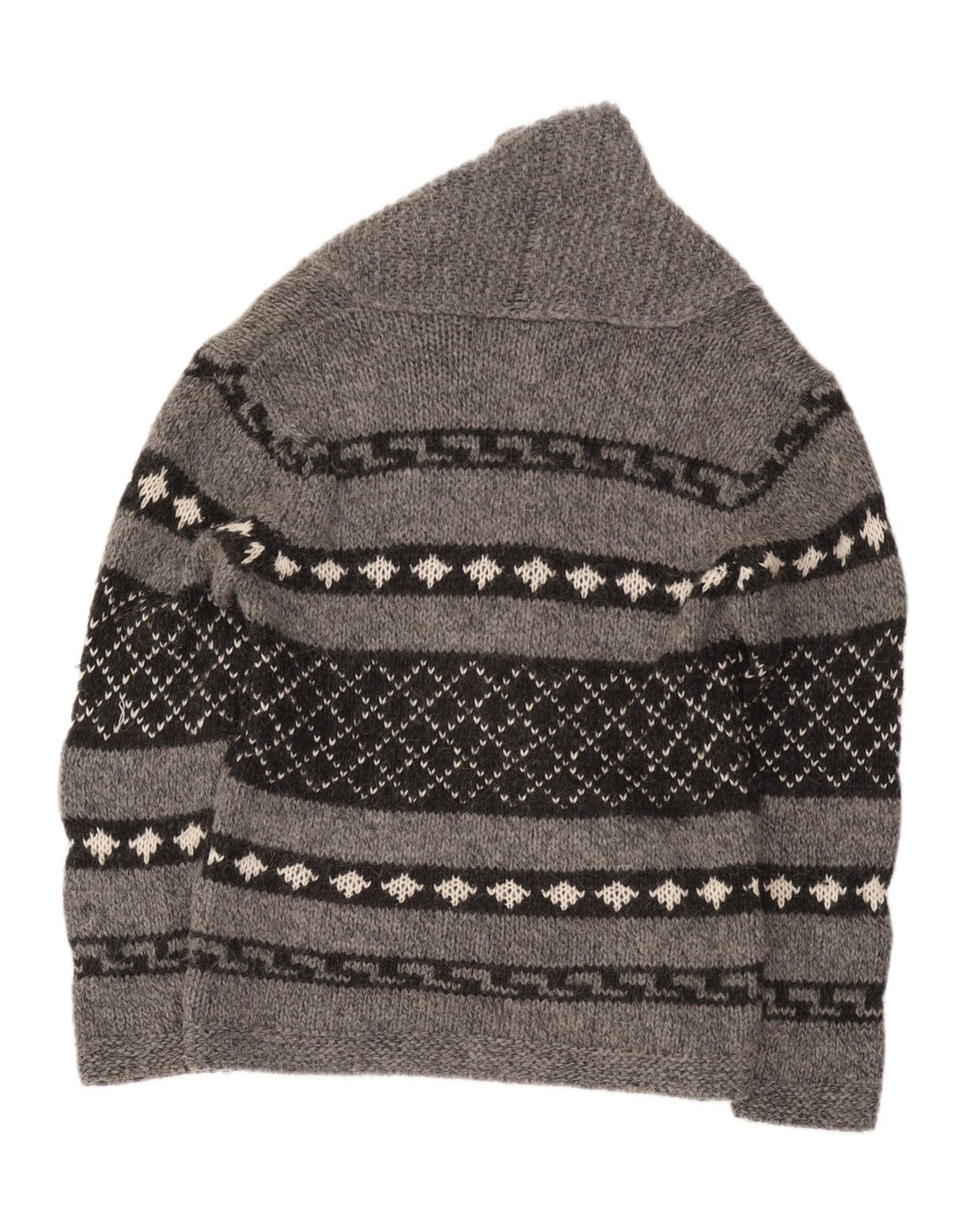 Zara Hombre Jersey Cárdigan Gris Medio Geométrico