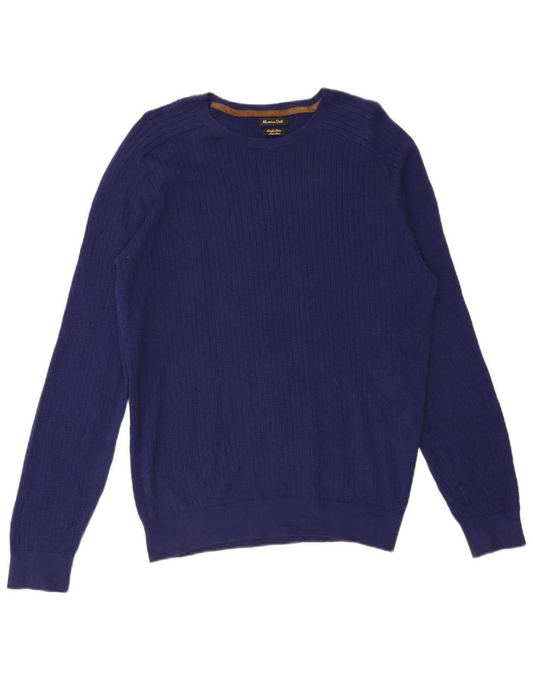 Massimo Dutti Jersey Cuello Redondo Hombre Large Azul Algodón