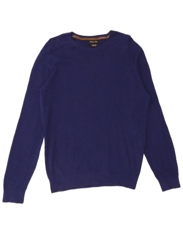 Massimo Dutti Jersey Cuello Redondo Hombre Large Azul Algodón
