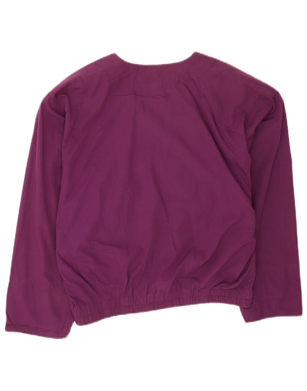 Vintage mujer chaqueta utilitaria de gran tamaño EU 36 pequeño poliéster púrpura