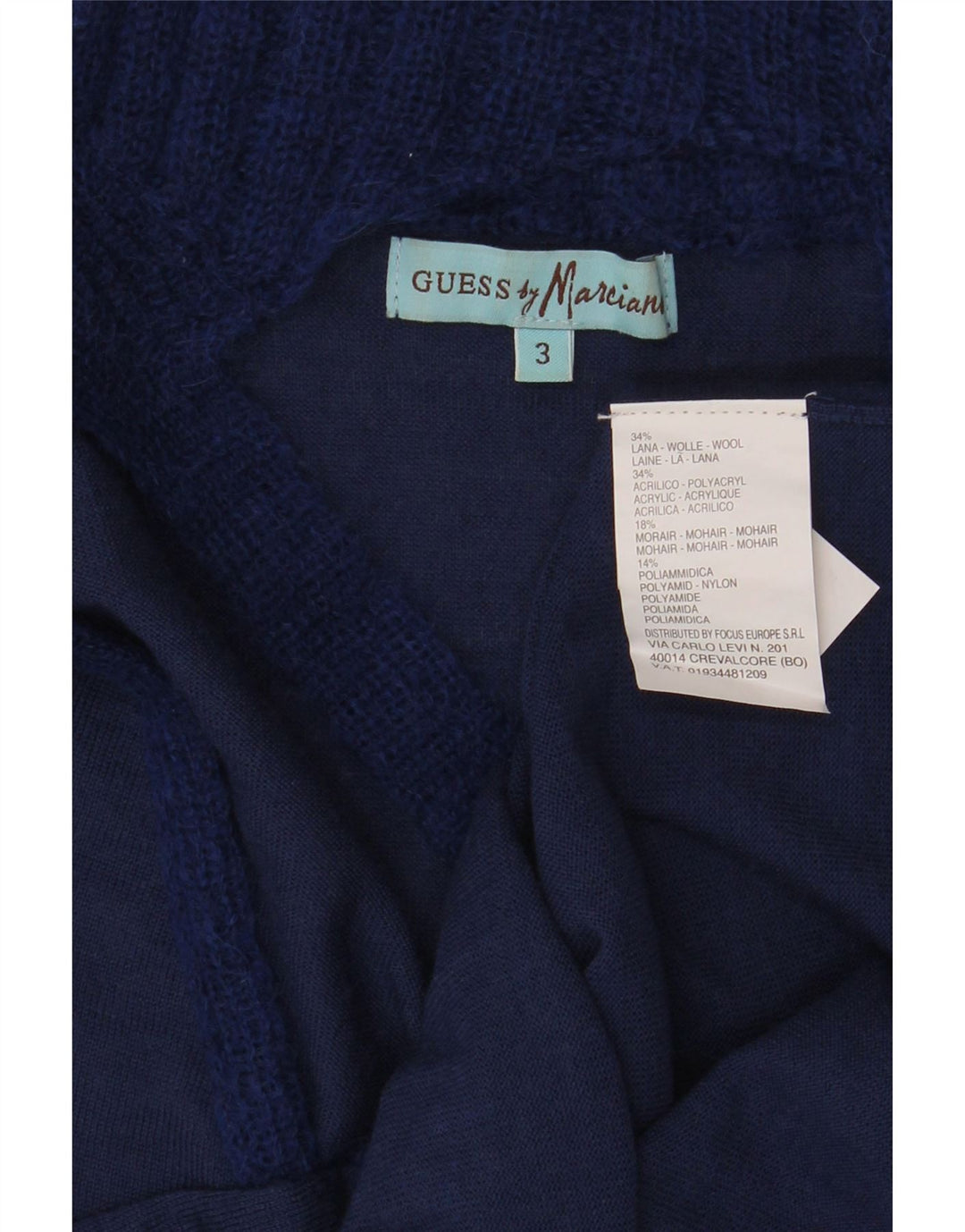 Guess suéter marciano con cuello de tortuga para mujer US 3 pequeño azul marino lana