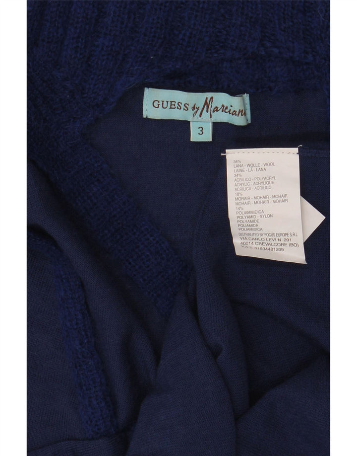 Guess suéter marciano con cuello de tortuga para mujer US 3 pequeño azul marino lana