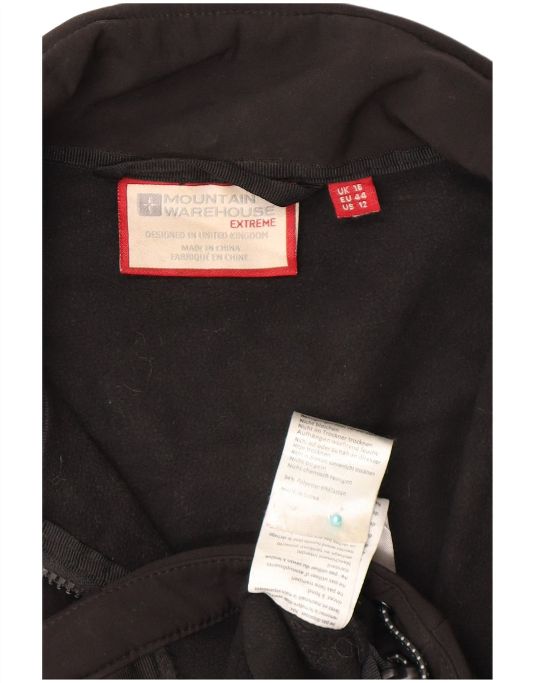 Mountain Warehouse Chaqueta superior de chándal con forro para mujer, talla 40, talla grande, color negro