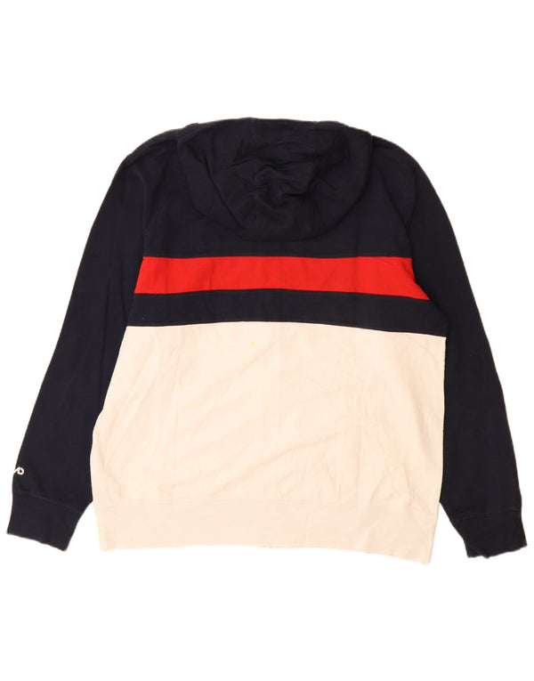 Nike Sudadera con capucha y cremallera para hombre XL Azul marino Colorblock Algodón