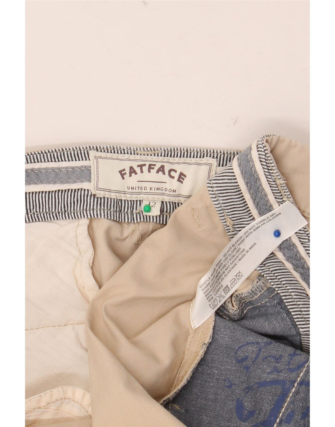 FAT FACE Pantalones chinos con pinzas para mujer UK 12 Medium W32 L28 Algodón beige