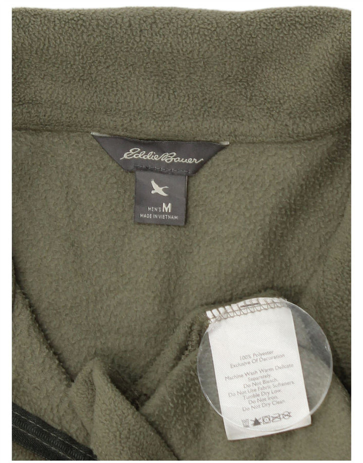 Eddie Bauer Jersey de forro polar con cuello y cremallera para hombre Poliéster caqui mediano