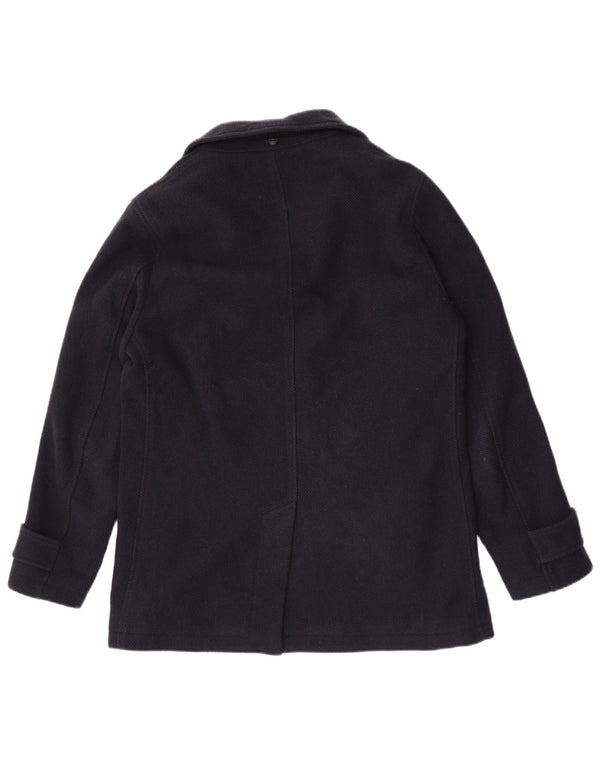 Massimo Dutti Chaquetón Hombre UK 38 Medio Lana Azul Marino