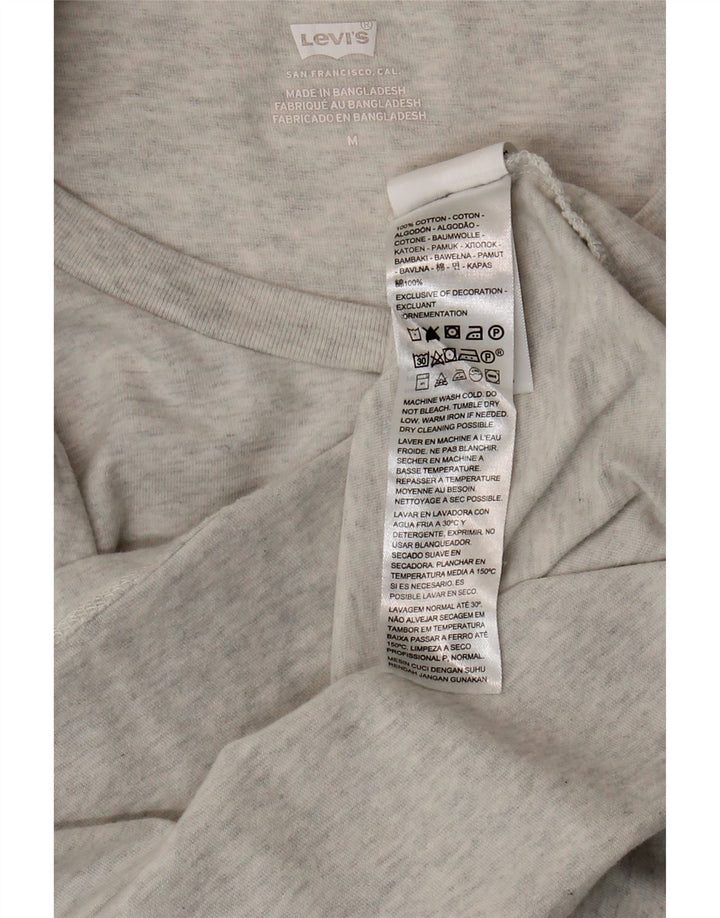 Levi's Camiseta para mujer Top UK 12 Algodón moteado gris medio