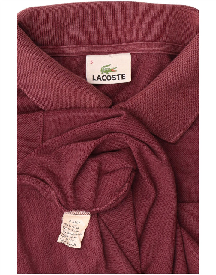 LACOSTE Polo para hombre talla 5 grande algodón granate