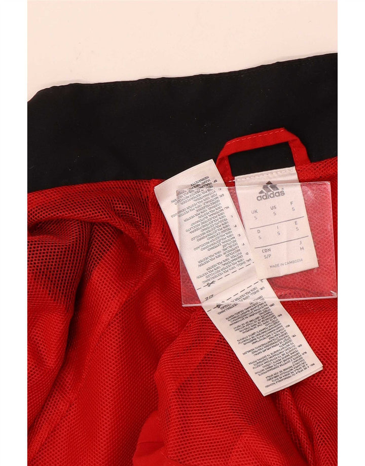 Adidas Hombre Chándal Top Chaqueta Pequeña Rojo Colorblock Poliéster