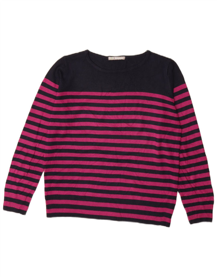 MARKS & SPENCER Suéter tipo jersey con cuello barco para mujer UK 44 Medio Púrpura