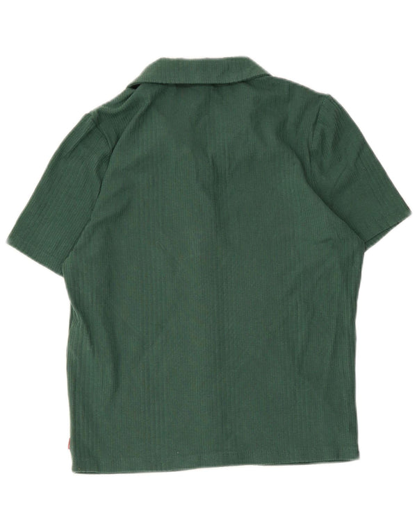 Levi's Blusa camisera de manga corta para mujer UK 10 Small Green Cotton
