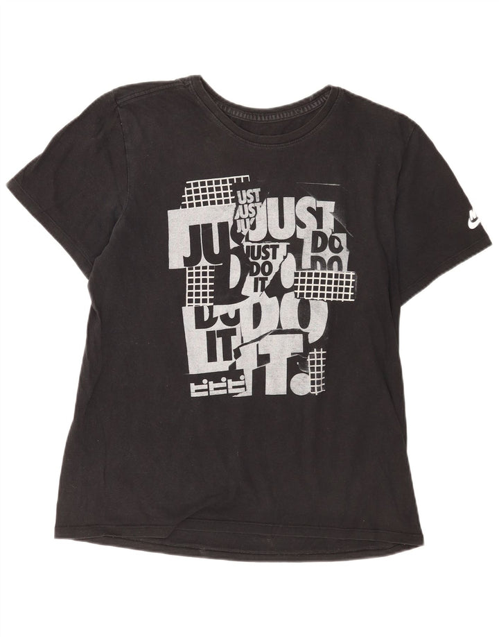 Nike Camiseta con gráfico de corte atlético para hombre Top mediano de algodón negro