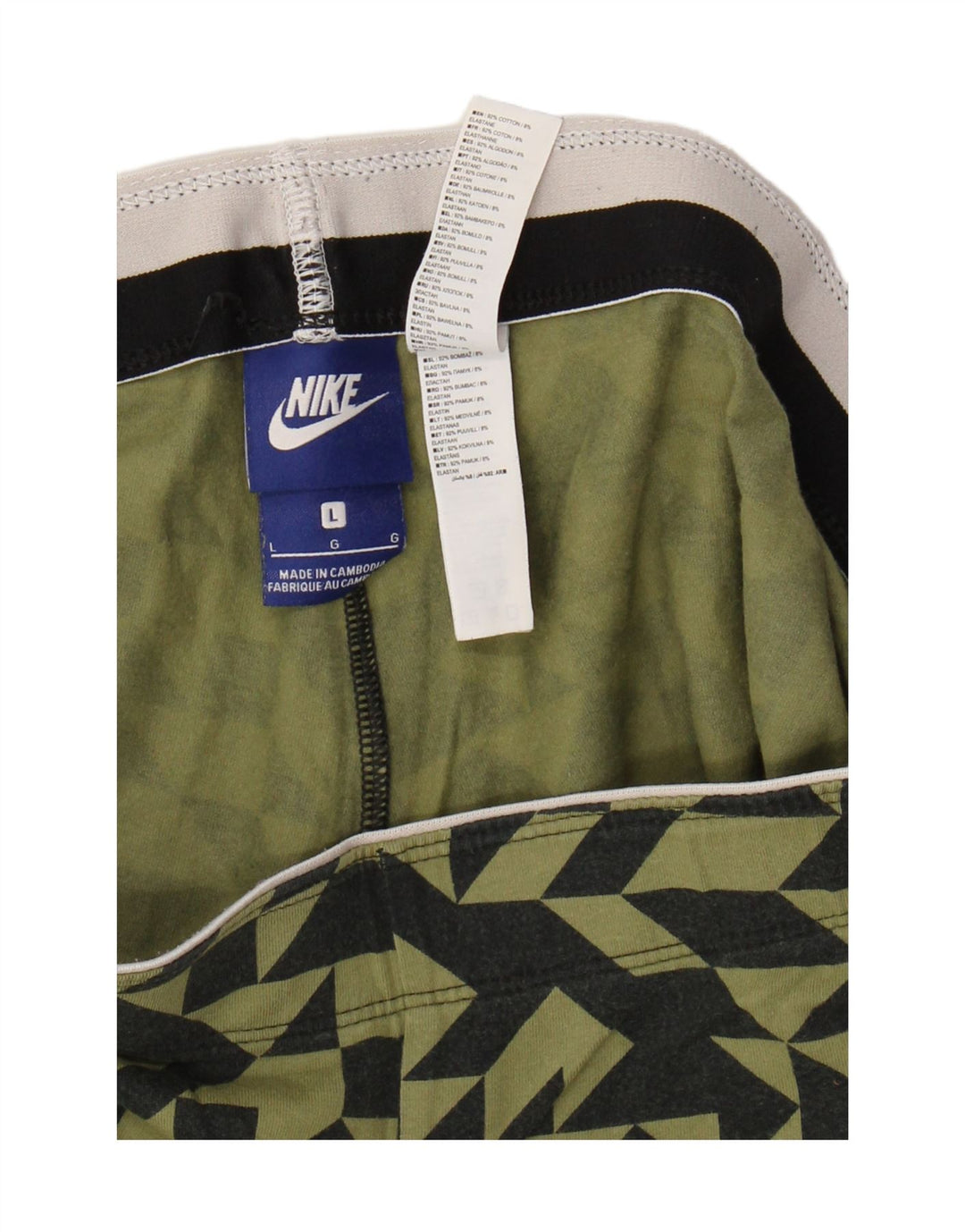 Leggings NIKE para mujer UK 40 Grande Caqui Algodón geométrico