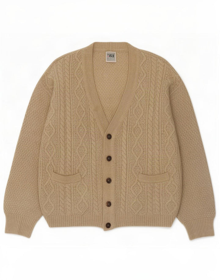 Think Pink Suéter tipo cárdigan para hombre IT 48 Lana de cordero beige medio