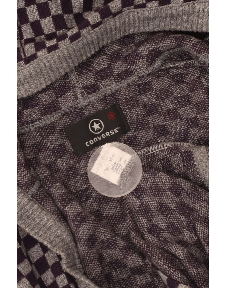 Converse - Jersey con capucha para mujer, talla 10, color morado, lana geométrica
