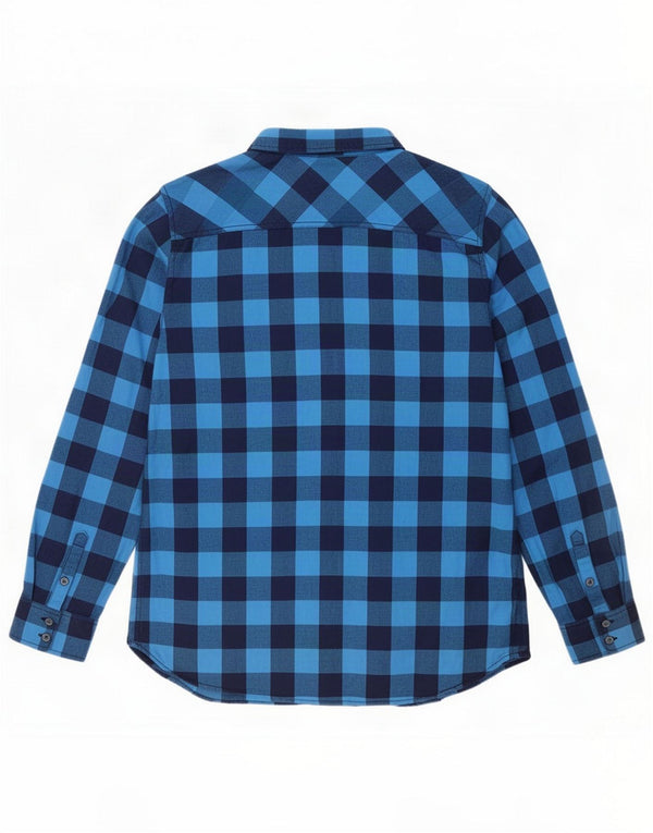 J. Crew Camisa de franela para mujer UK 18 XL Algodón a cuadros azul