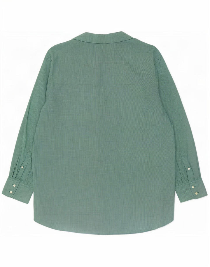 Tommy Hilfiger Camisa para hombre Talla 17 1/2 Grande Algodón a cuadros verde