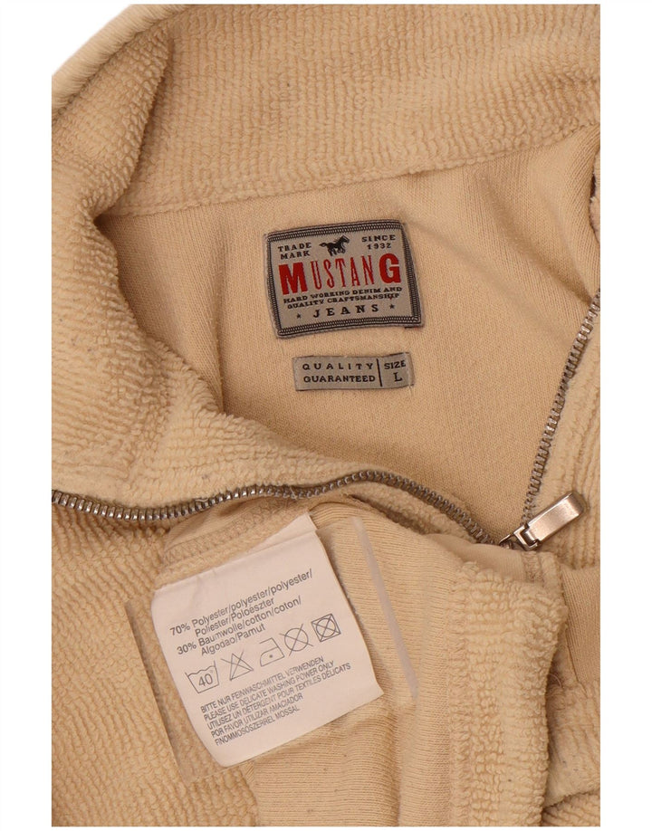 Mustang Jersey De Forro Polar Con Cremallera Y Cuello Grande Para Hombre Poliéster Color Block Beige