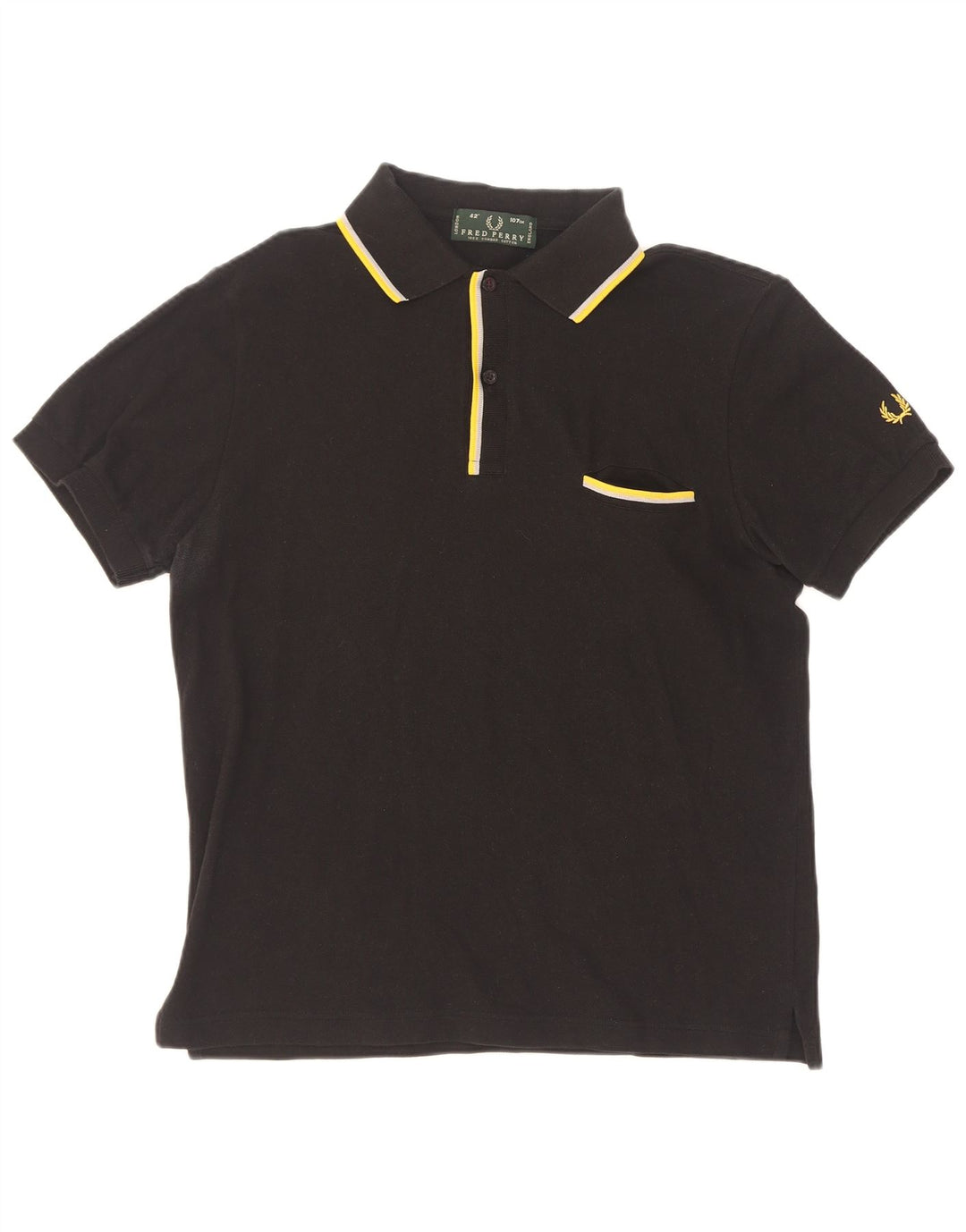 Fred Perry Polo De Hombre De Algodón A Rayas Negro Mediano