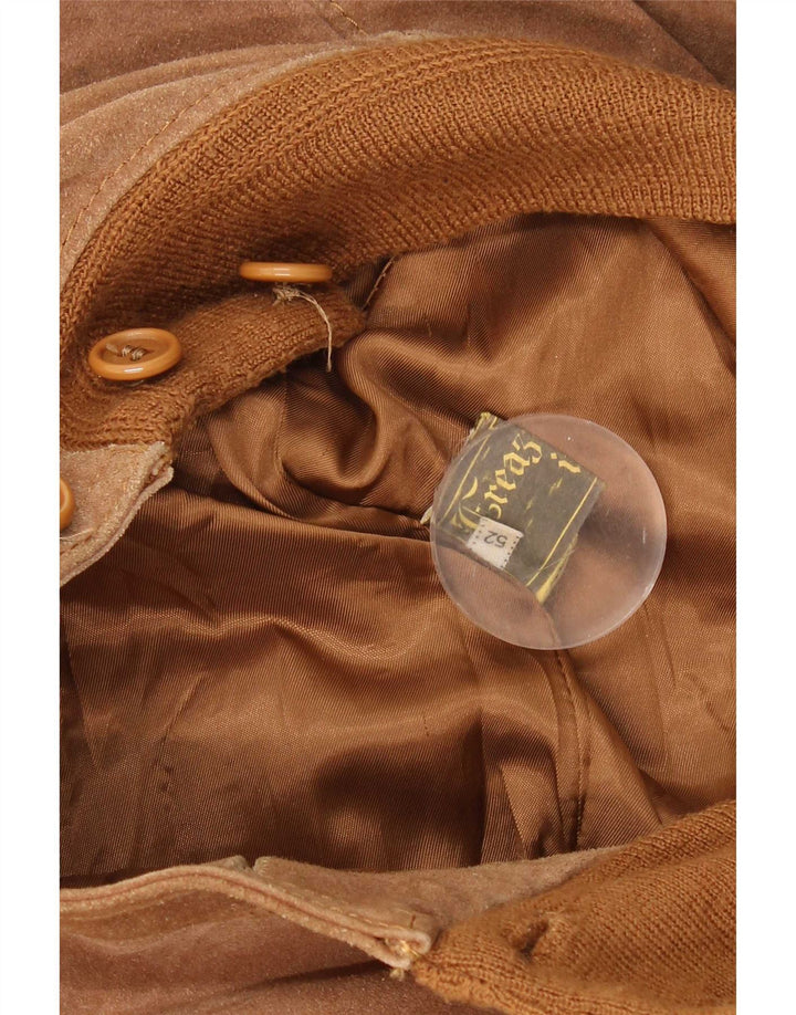 Vintage hombres ante bomber chaqueta IT 52 XL cuero marrón