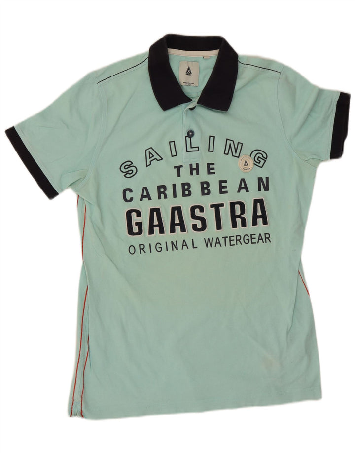 Gaastra Hombre Polo Gráfico De Algodón Color Block Azul Medio