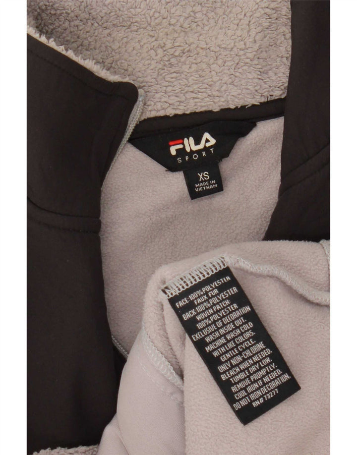 Fila Chaqueta polar para mujer UK 6 XS Gris Colorblock Poliéster