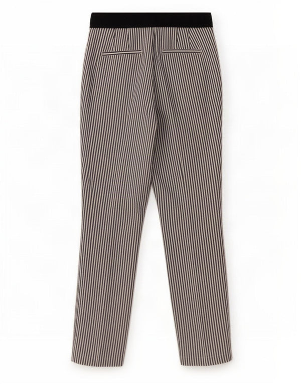 Zara Mujer Pantalón Chino Slim Fit Mediano W28 L27 Algodón A Rayas Azul