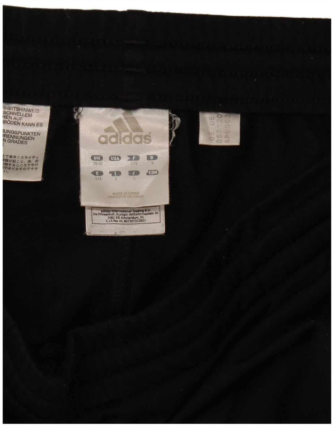 ADIDAS Pantalones de chándal para hombre Joggers UK 38/40 Mediano Negro Poliéster
