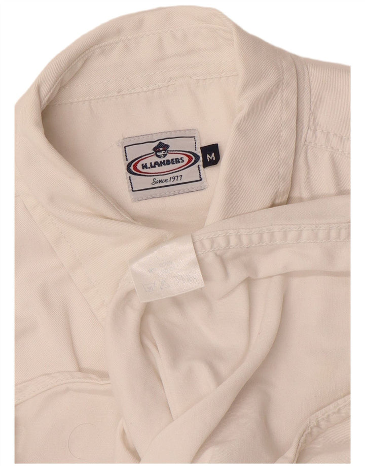 Camisa vaquera vintage para hombre Algodón blanco medio