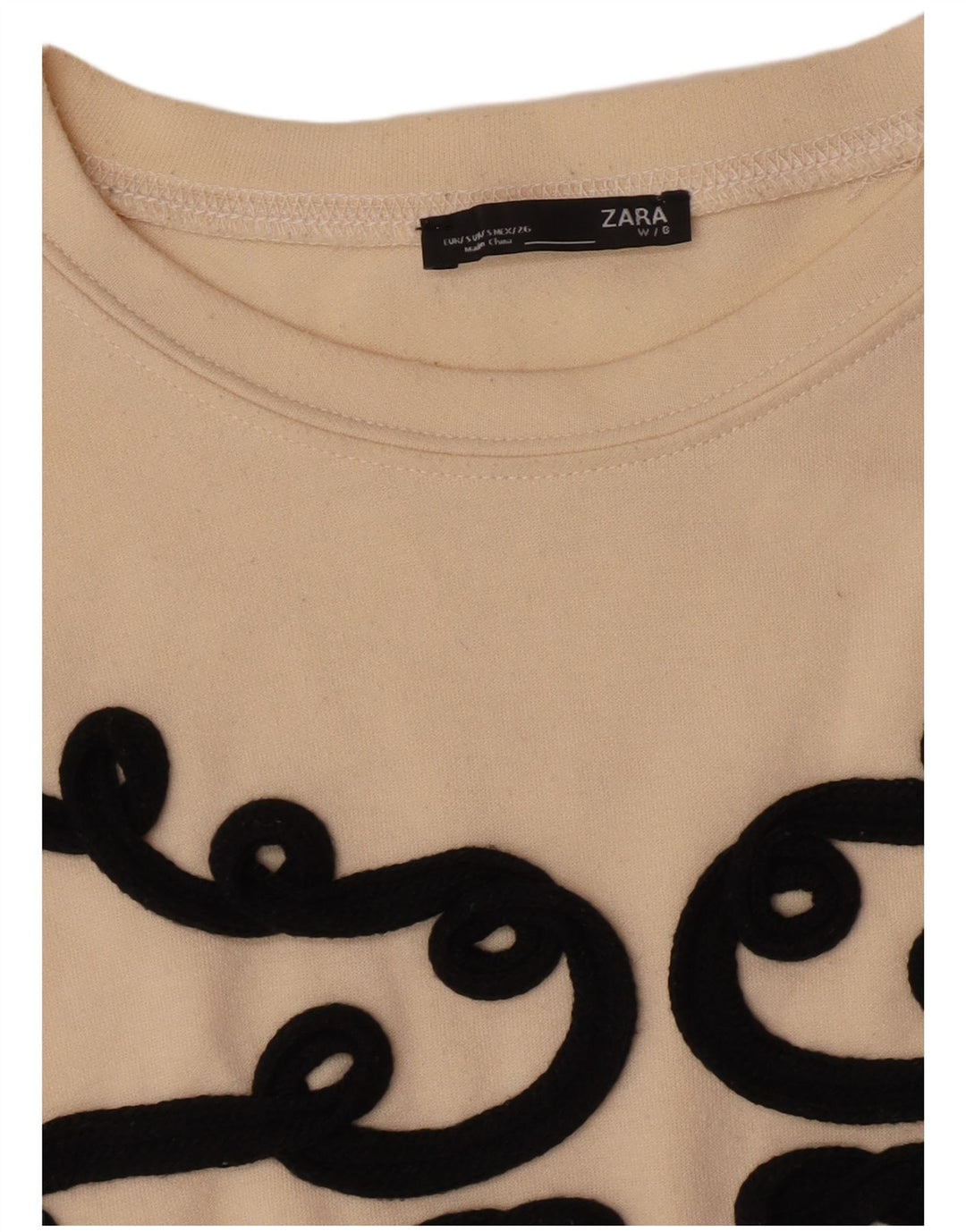 Zara Mujer Crop Sudadera Oversize Jersey UK 10 Small Beige