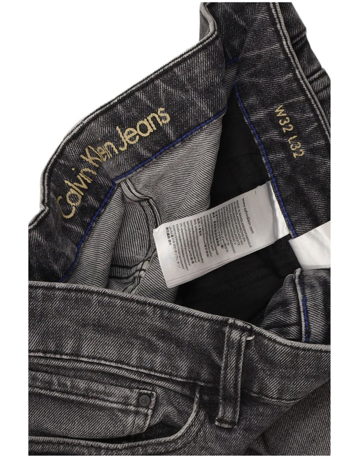 CALVIN KLEIN Vaqueros rectos para hombre W32 L28 Algodón gris