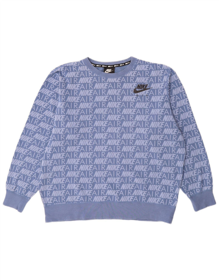 NIKE Sudadera extragrande con gráfico para mujer UK 40 Algodón azul medio