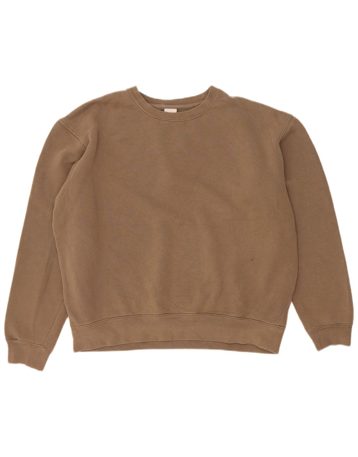 Zara Hombre Sudadera Jumper Large Marrón Algodón