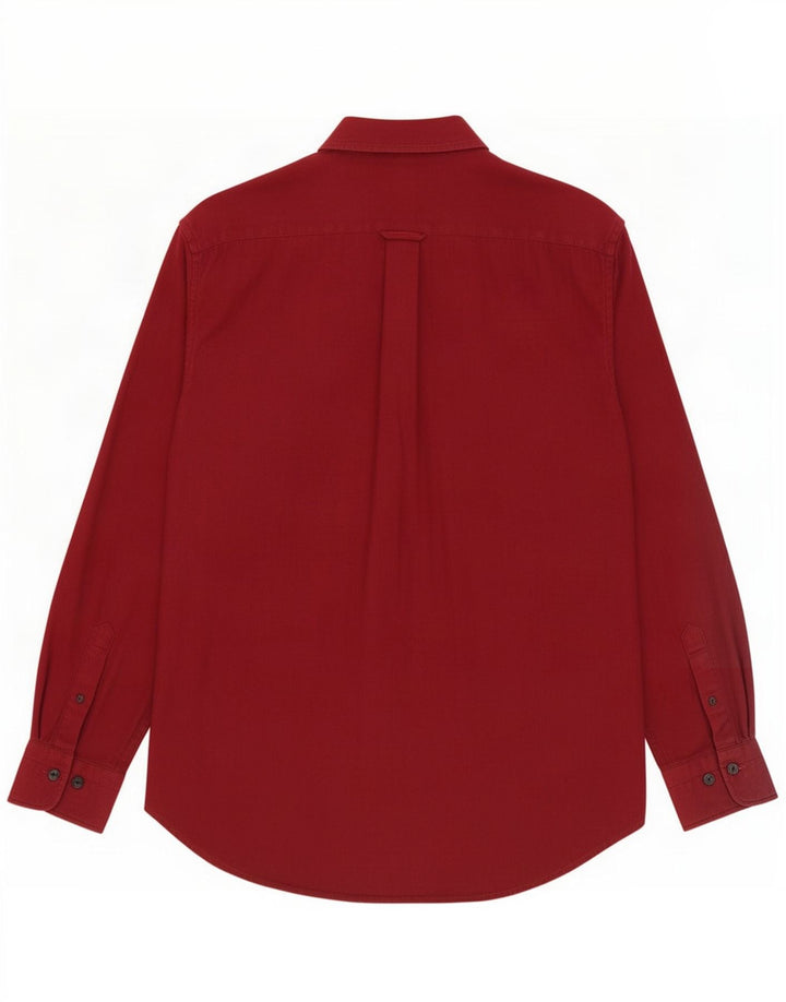Gant Camisa Regular De Algodón En Espiga En Burdeos Medio Hombre